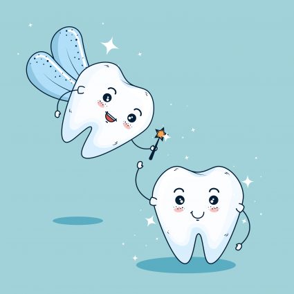 tooth fairy to dental medicine hygiene vector illustration