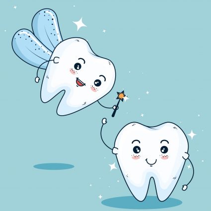 tooth fairy to dental medicine hygiene vector illustration
